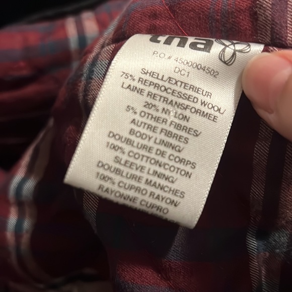 Gently used TNA black wool pea coat size XXS - Picture 7 of 11